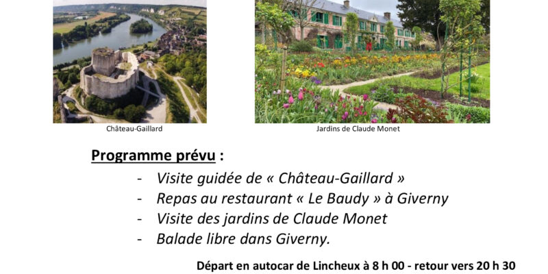 Voyage à Giverny et château Gaillard