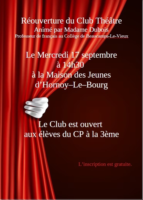 Lire la suite à propos de l’article Club Théâtre animé par Mme DUBOIS à la Maison des Jeunes