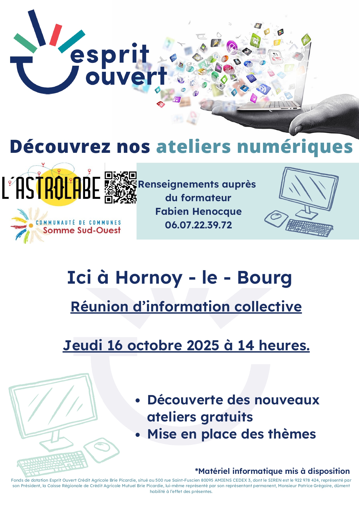 Lire la suite à propos de l’article Ateliers numériques – Jeudi 16/10 à 14heures