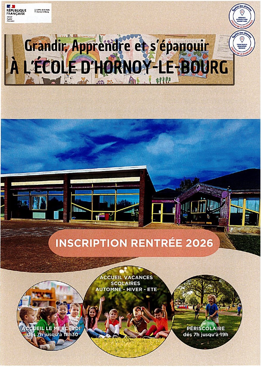 You are currently viewing INSCRIPTION RENTRÉE 2026 – ÉCOLE HORNOY-LE-BOURG