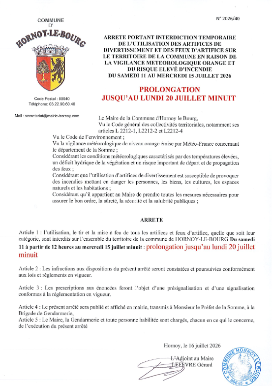 You are currently viewing Arrêté : interdiction d&rsquo;artifices
